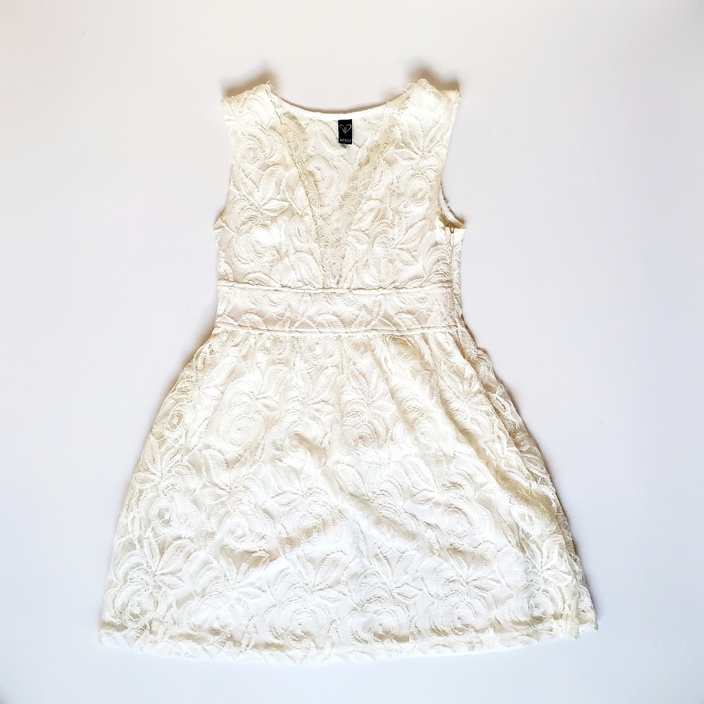 WINDSOR | Cream Lace V neck Dress